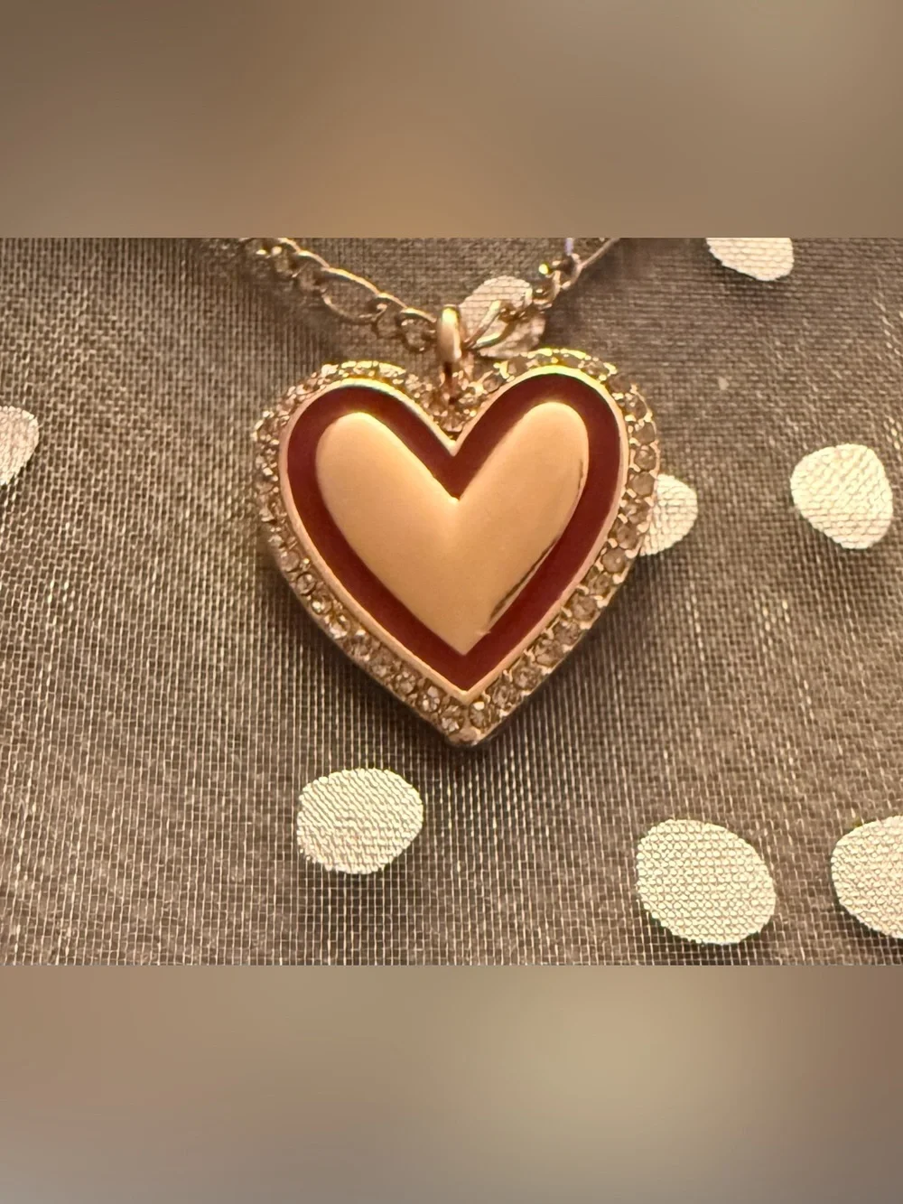 Lane Bryant Heart Pendant Necklace in Gold and Red - Women Jewelry